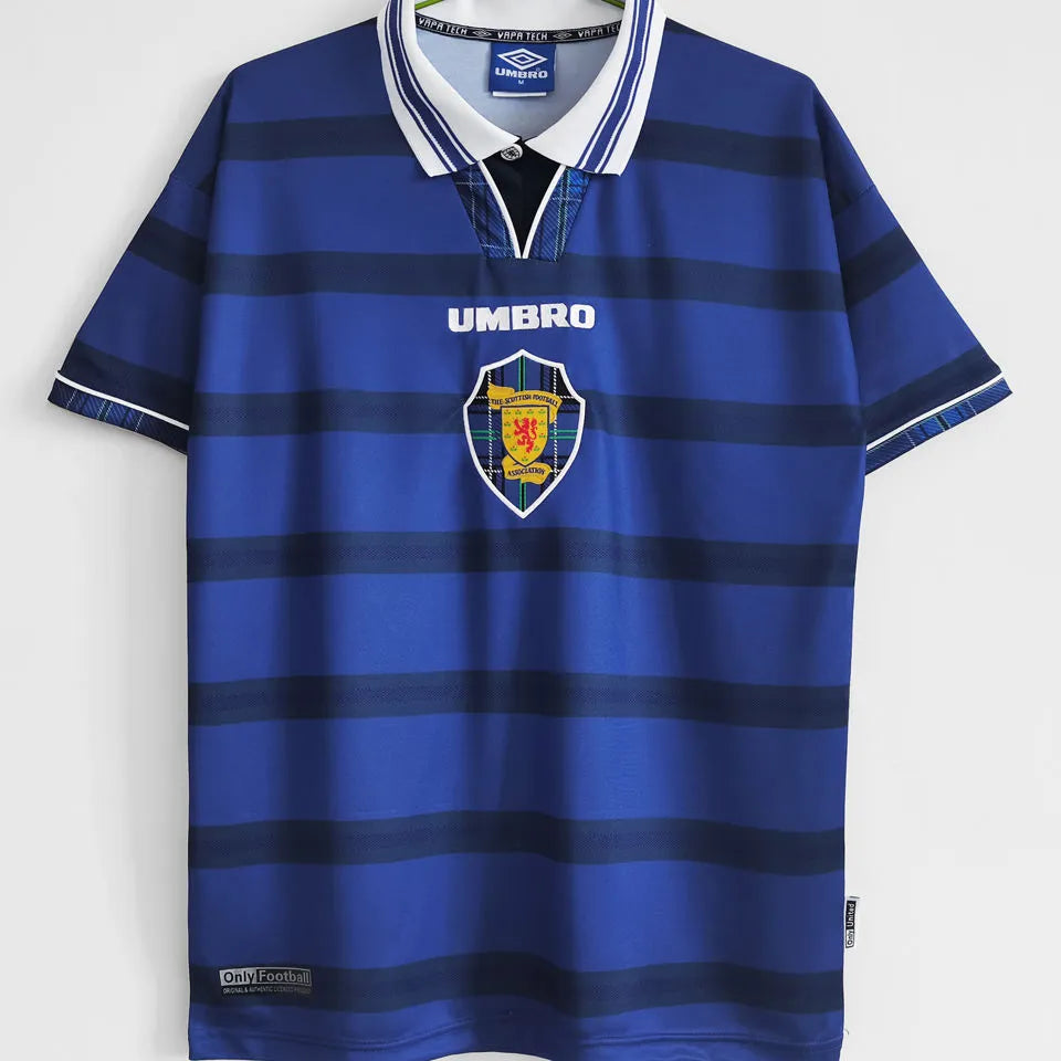 2016 Scotland Home Blue Retro Soccer Jersey Detail 4