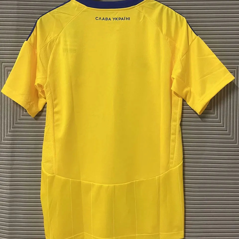 2025 Ukraine Home Yellow Fans Soccer Jersey Back