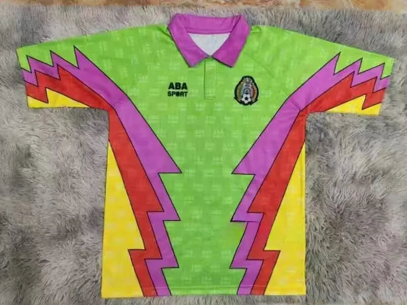 1995 Mexico Green Campos #9 GoalKeeper Retro Soccer Jersey主 Back