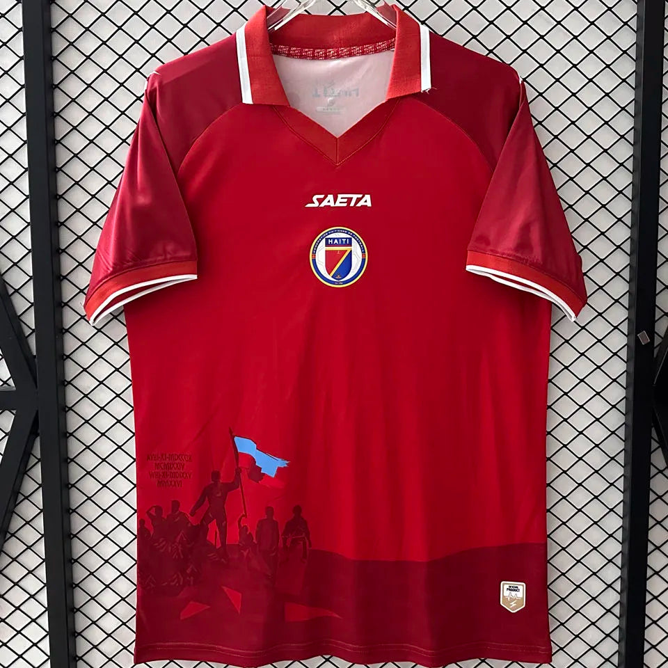 2026/27 Haiti Third Red Fans Soccer Jersey 海地 (Have Right Patch 有右臂章 白底黑字） Back