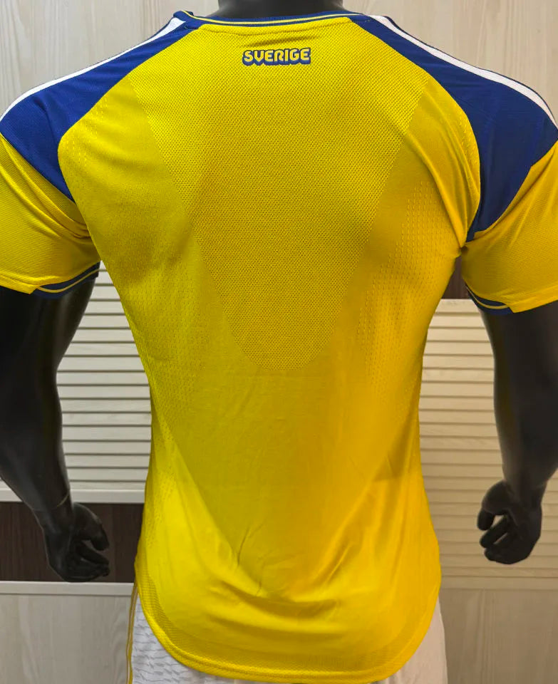 2026/27 Sweden Home Yellow Player Version Soccer Jersey Back