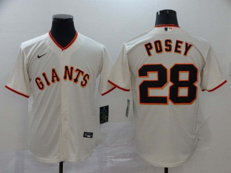 Men's San Francisco Giants Buster Posey #28 Beige Replica Baseball Jerseys