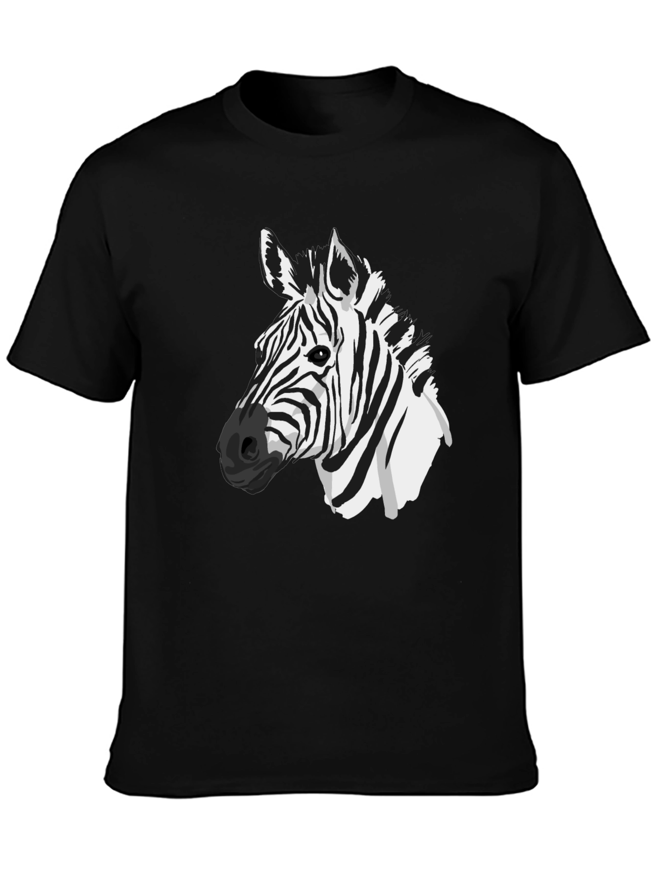 Zebra Graphic Tee - Black Cotton Animal Print Shirt