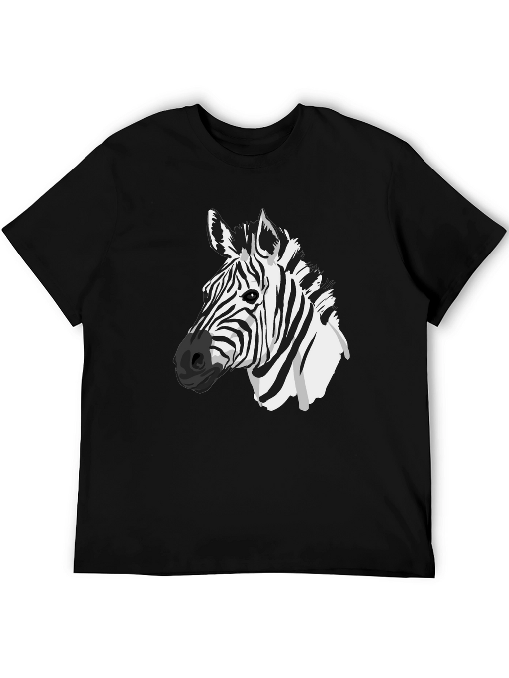 Zebra Graphic Tee - Black Cotton Animal Print Shirt