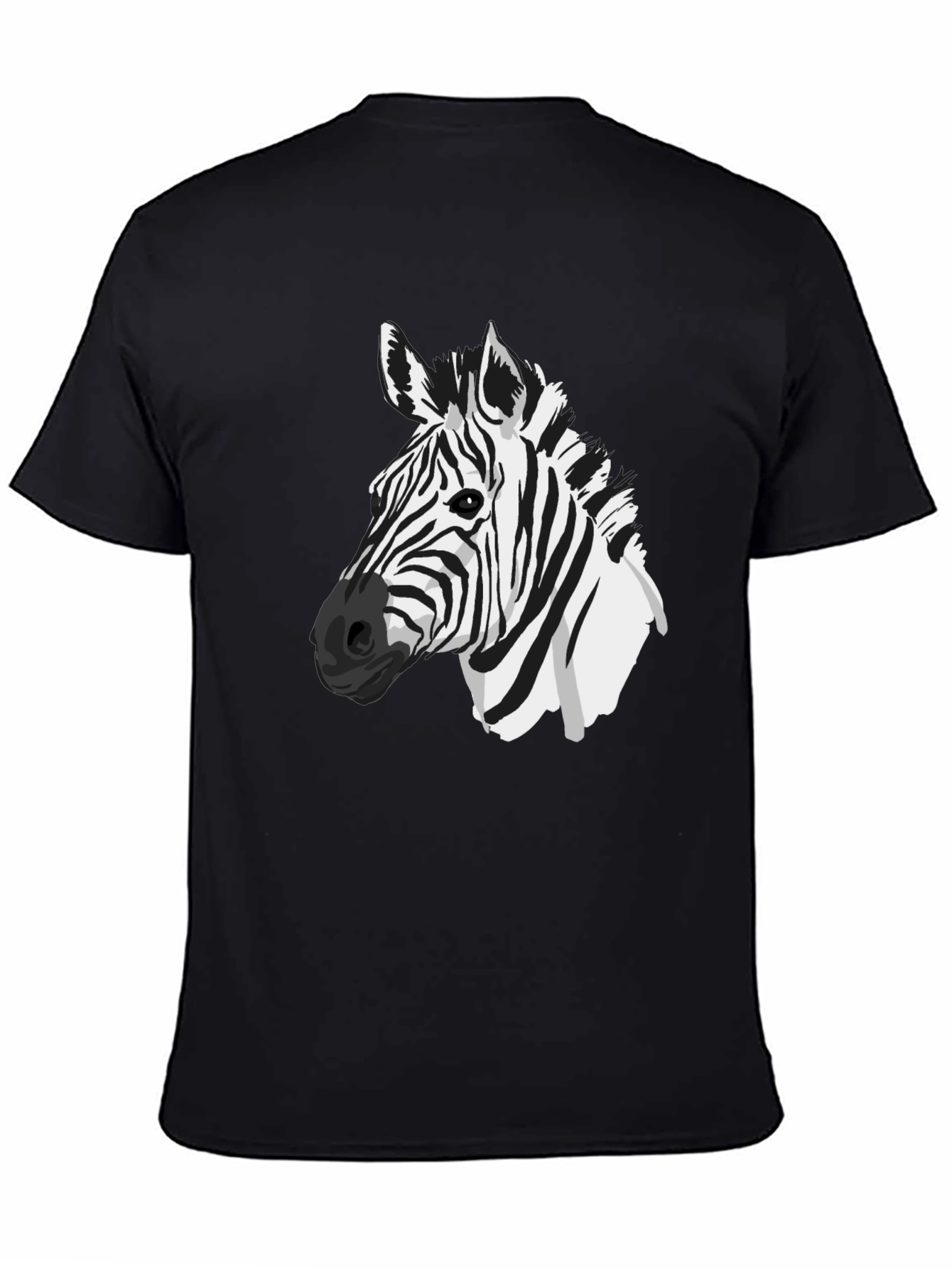 Zebra Graphic Tee - Black Cotton Animal Print Shirt