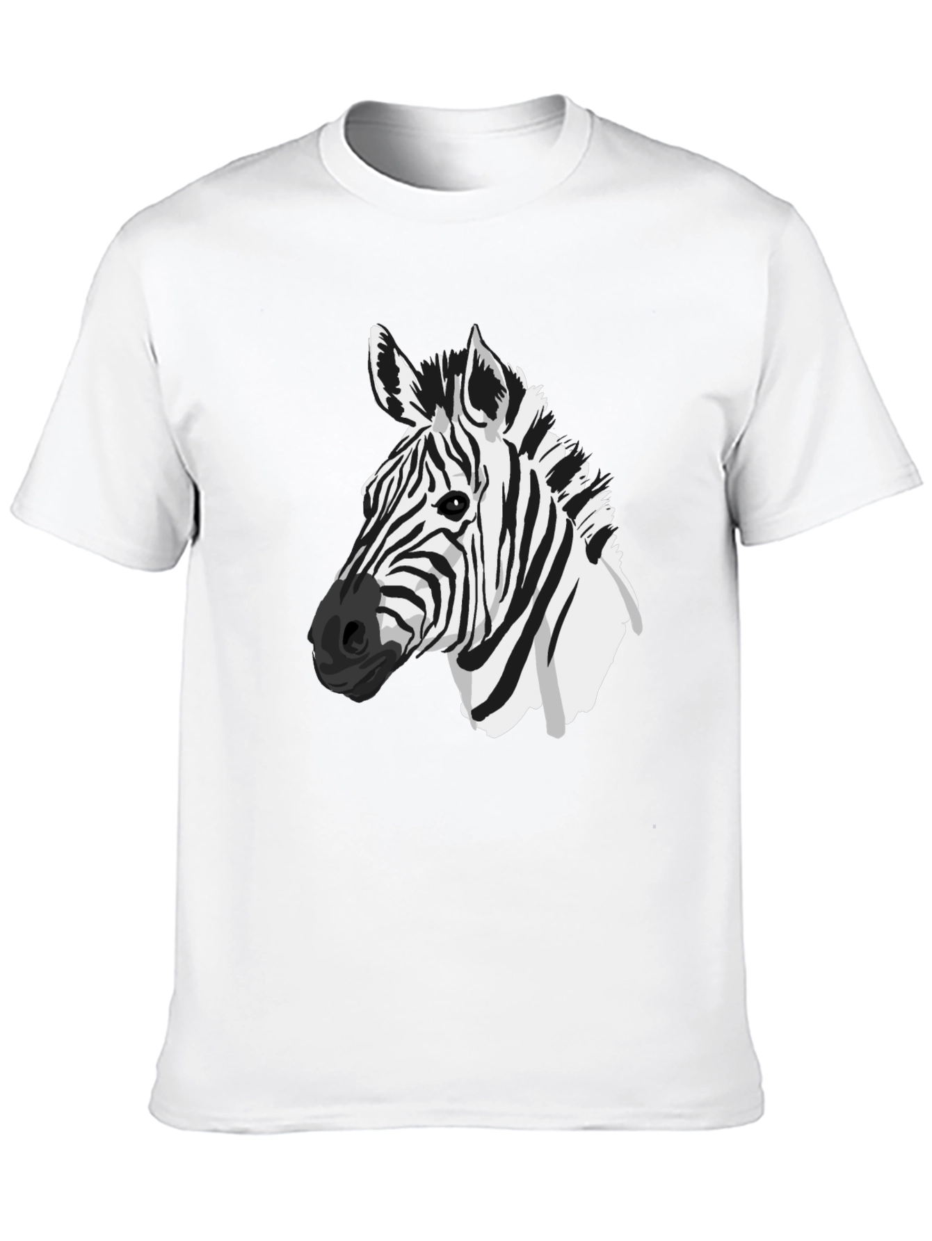 Zebra Graphic Tee - Black Cotton Animal Print Shirt