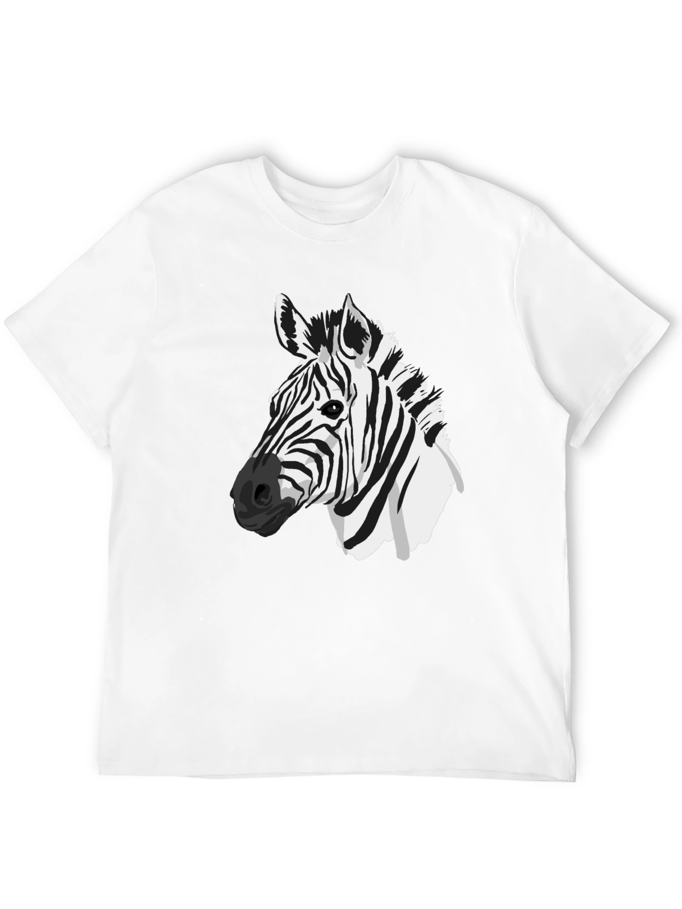 Zebra Graphic Tee - Black Cotton Animal Print Shirt