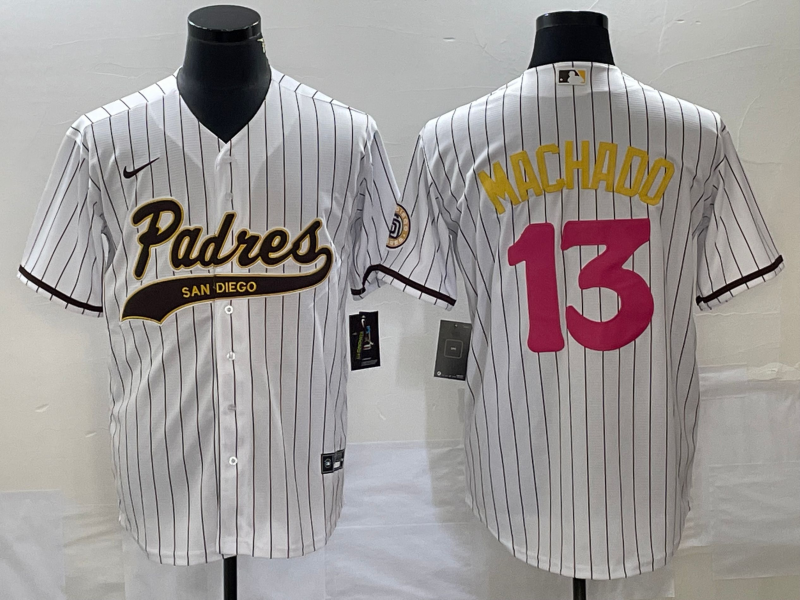 Men's San Diego Padres Manny Machado #13 White Replica Player Jerseys Joint Edition