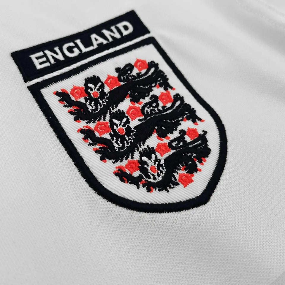 1999/2001 England Home White Retro Soccer Jersey Detail 4