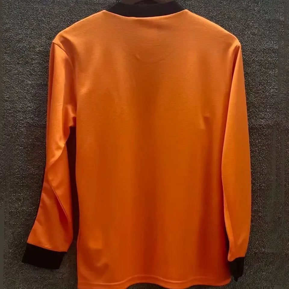 1980 NL Home Orange Retro Long Sleeve Jersey Back