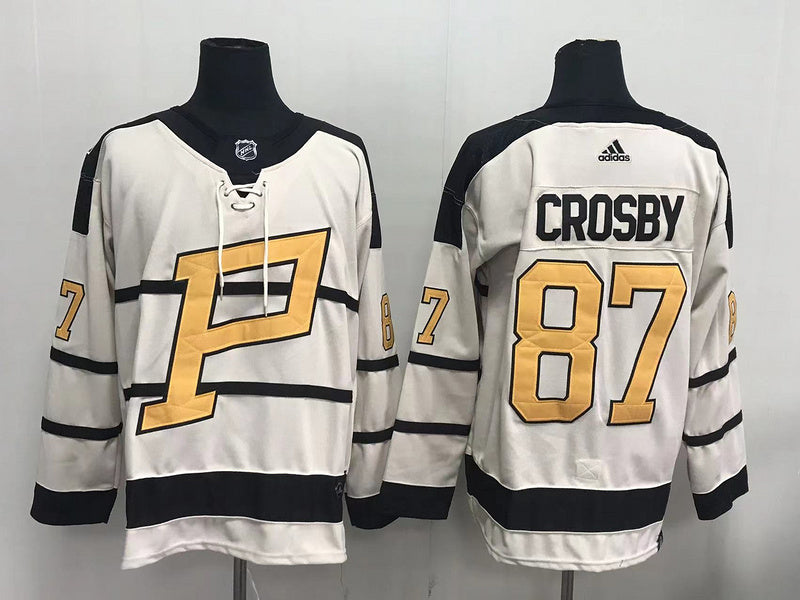 Men's Pittsburgh Penguins sidney crosby  #87 White Player Game Jerseys