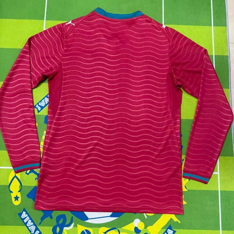 2026/27 Portugal Home Red Fans Long Sleeve Soccer Jersey Back