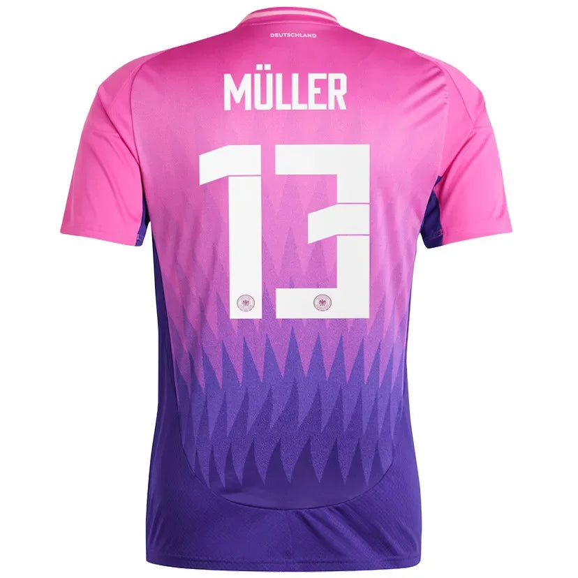 MÜLLER #13 Germany 1:1 Quality Away Pink Fans Soccer Jersey 2024/25 ★★ Front