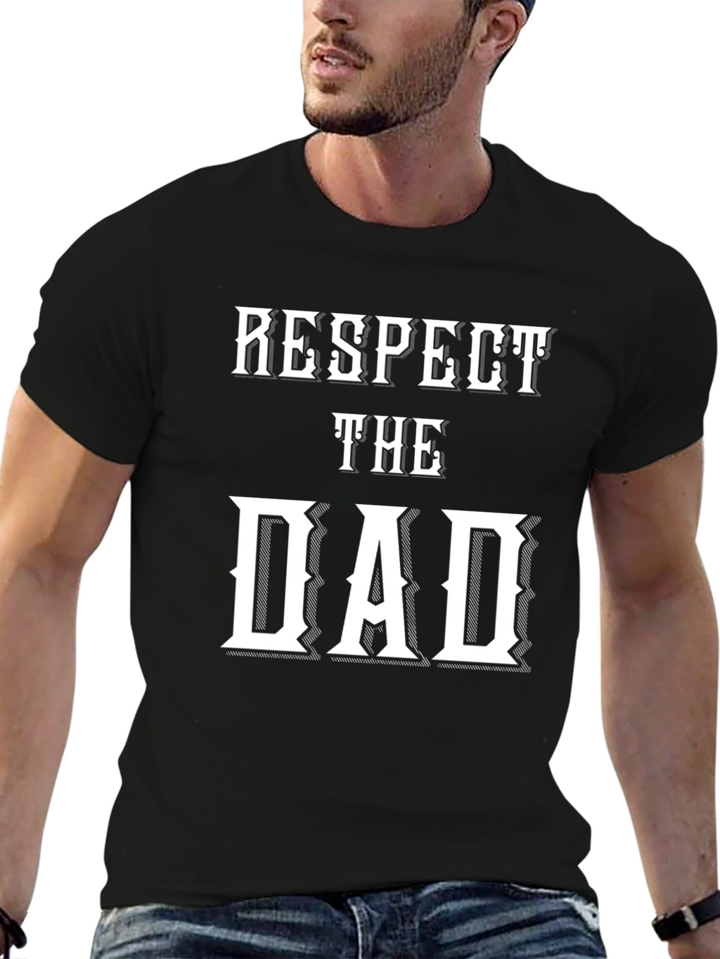Respect the Dad Novelty Graphic T-Shirt