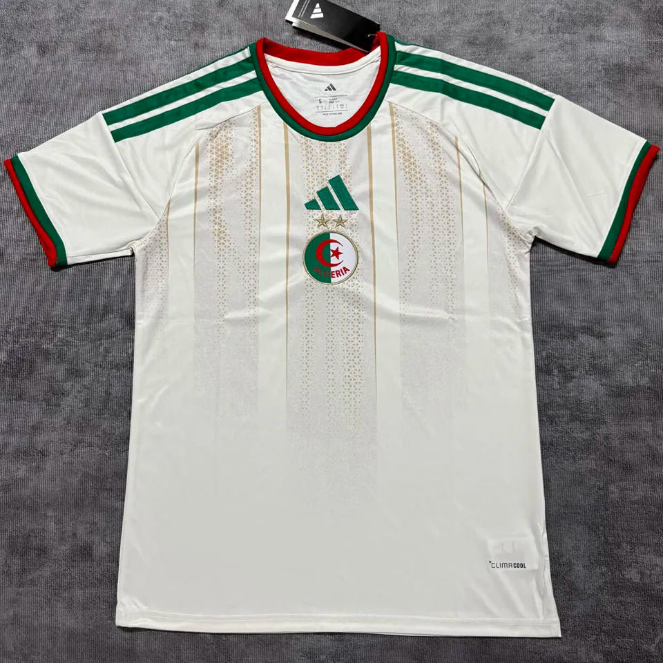 2026/27 Algeria Home White Fans Soccer Jersey （Have 2 Star 有 2 星） Front