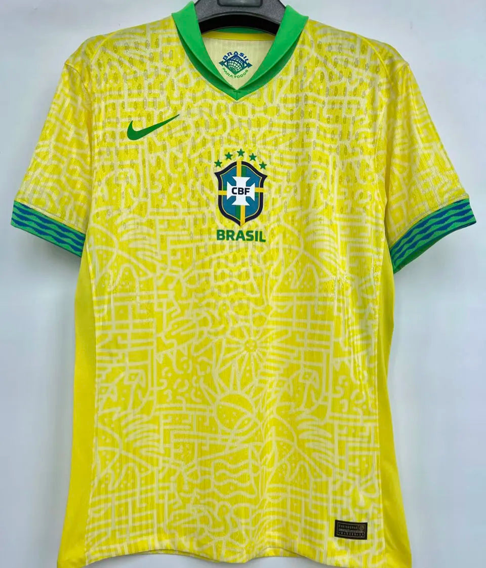 2024/25 Brazil Home Yellow Player Version Jersey Back