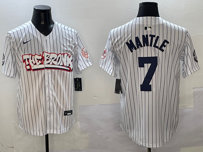 Men's New York Yankees Mickey Mantle White Limited Player Jerseys