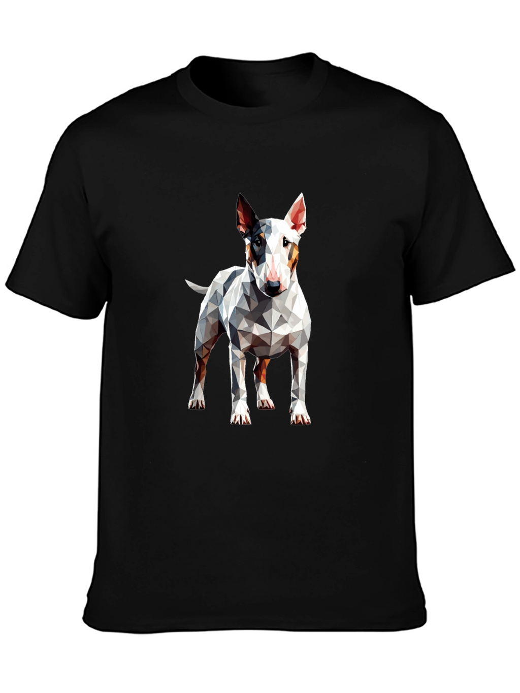 Geometric Bull Terrier Graphic Tee - Mens Black T-Shirt
