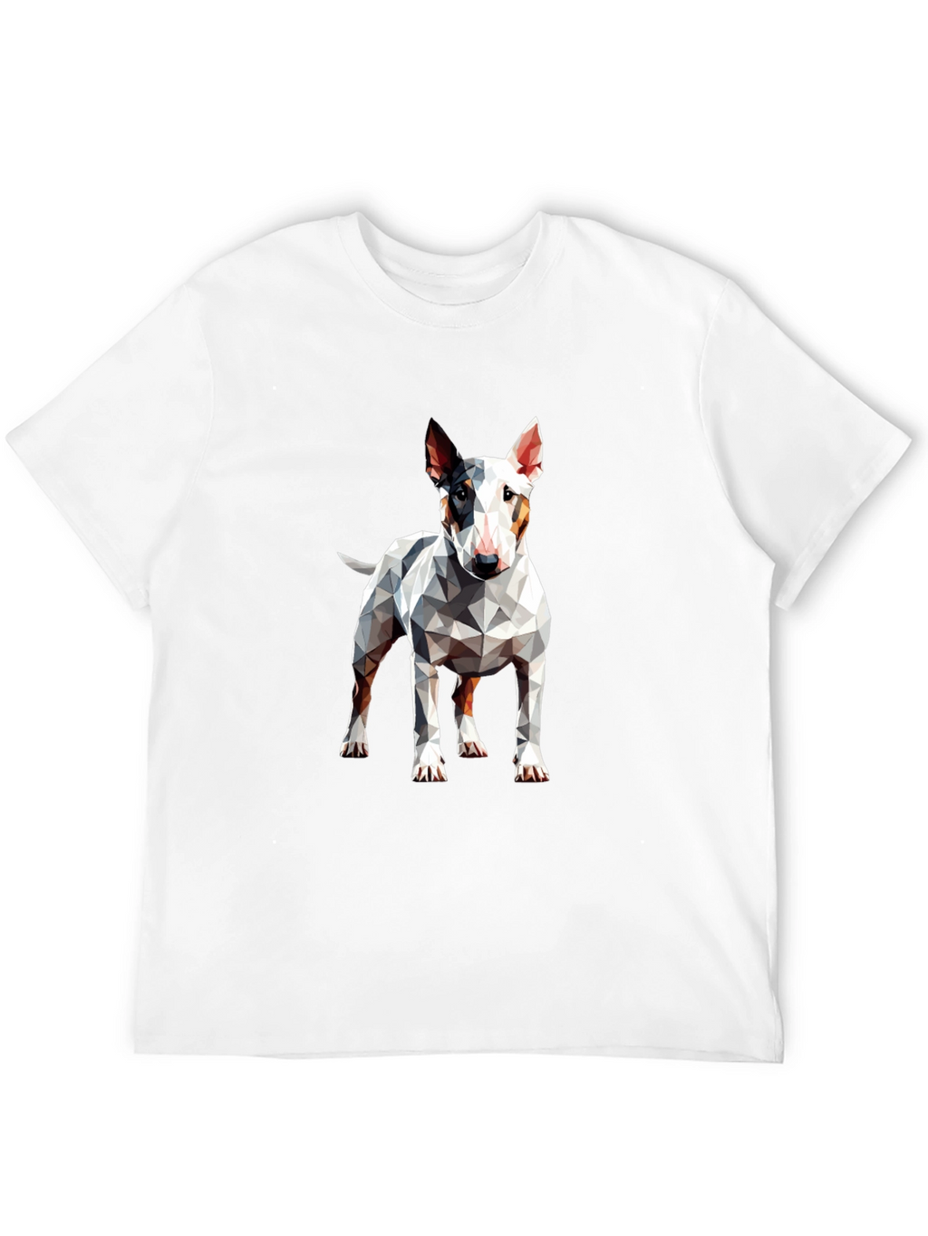Geometric Bull Terrier Graphic Tee - Mens Black T-Shirt