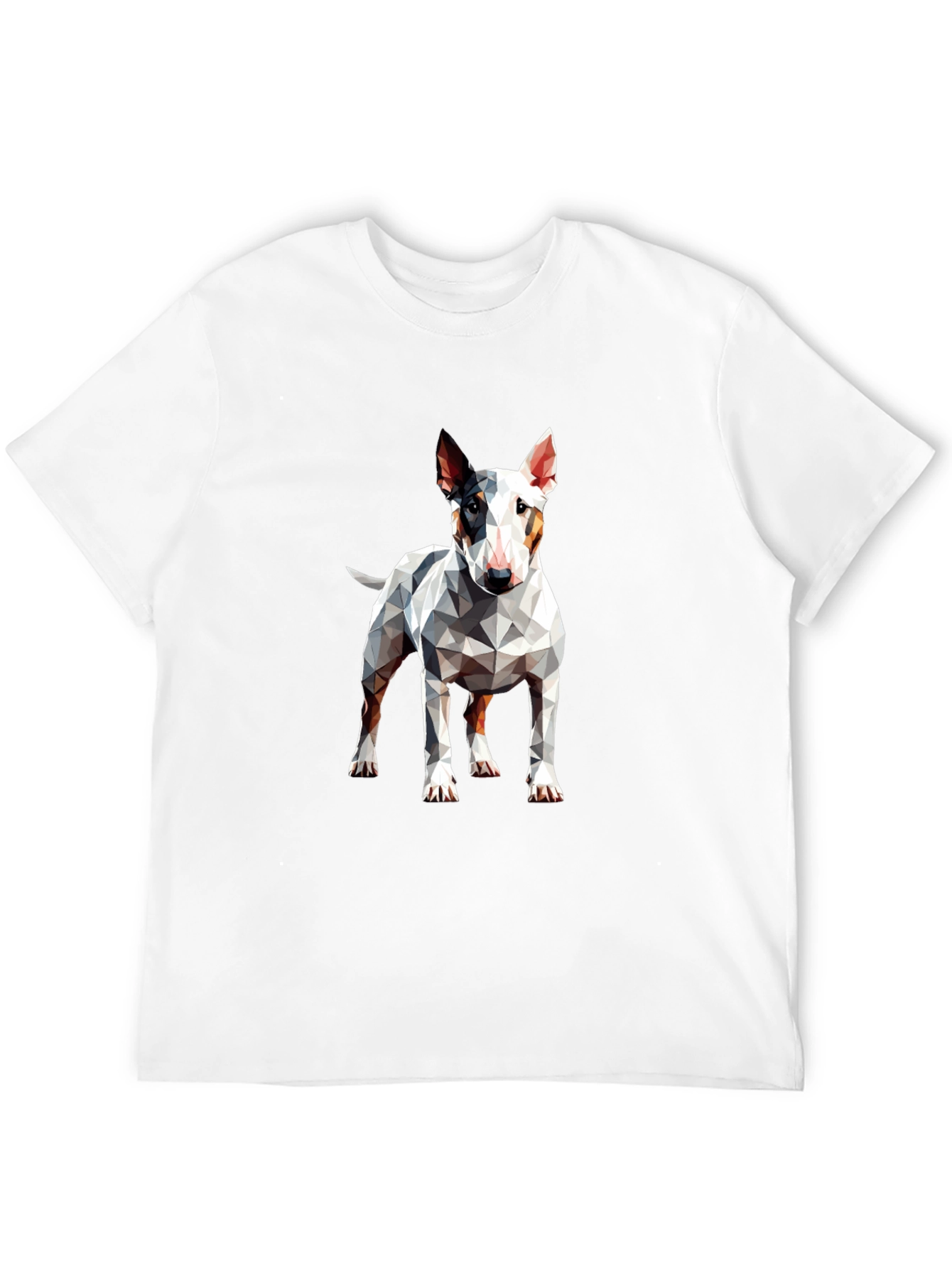 Geometric Bull Terrier Graphic Tee - Mens Black T-Shirt