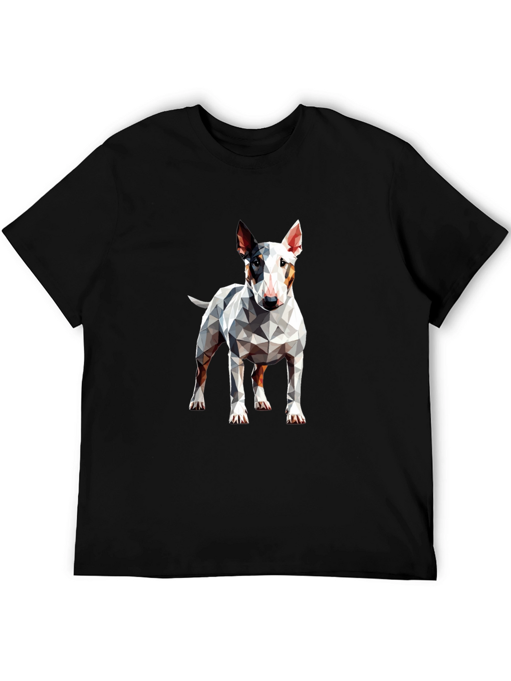 Geometric Bull Terrier Graphic Tee - Mens Black T-Shirt