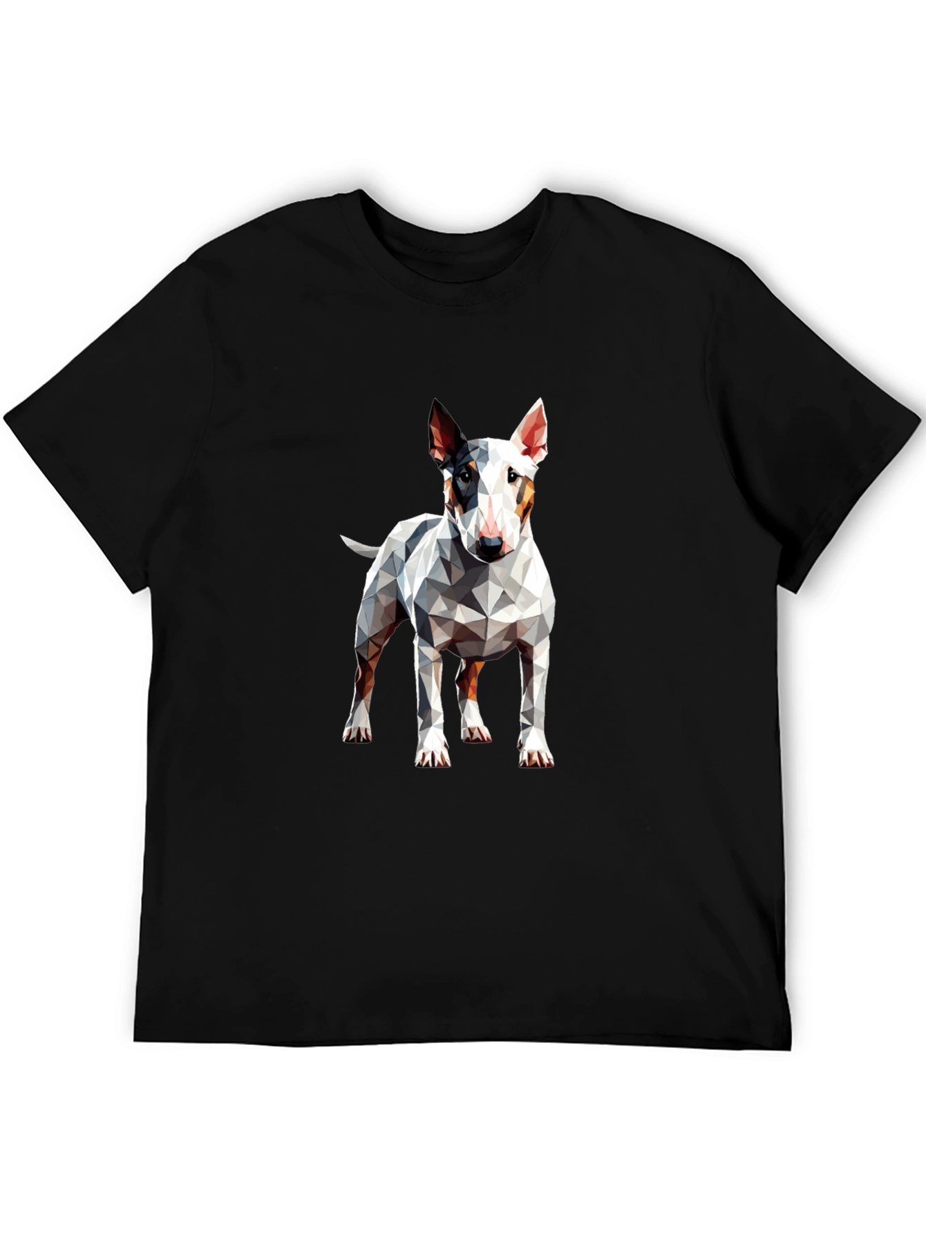 Geometric Bull Terrier Graphic Tee - Mens Black T-Shirt