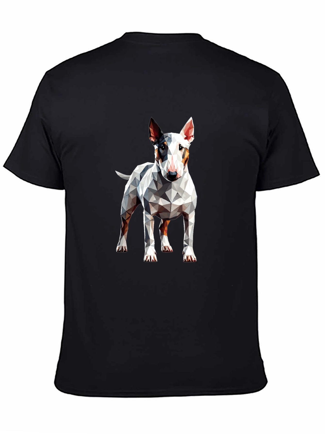 Geometric Bull Terrier Graphic Tee - Mens Black T-Shirt