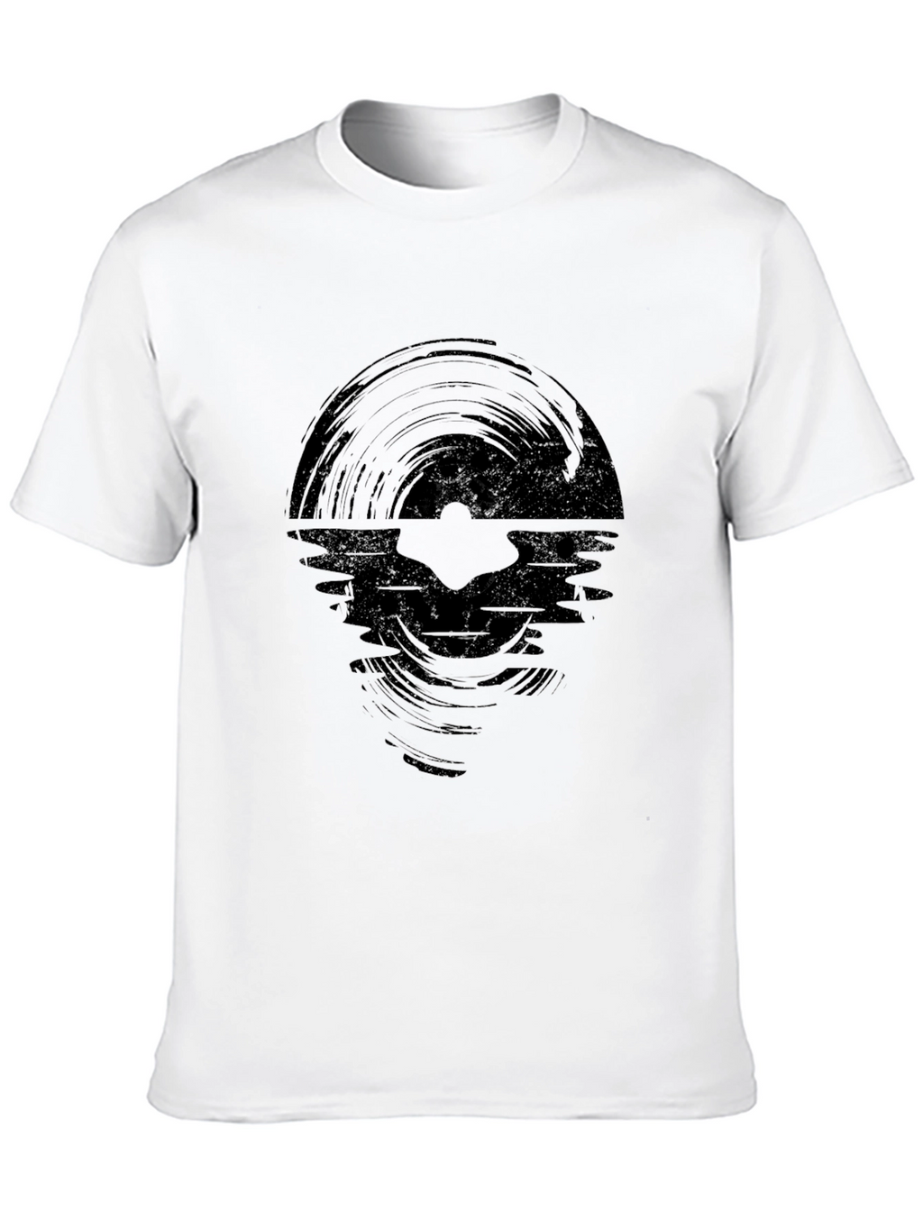 Vinyl Record Wave Graphic Black T-Shirt