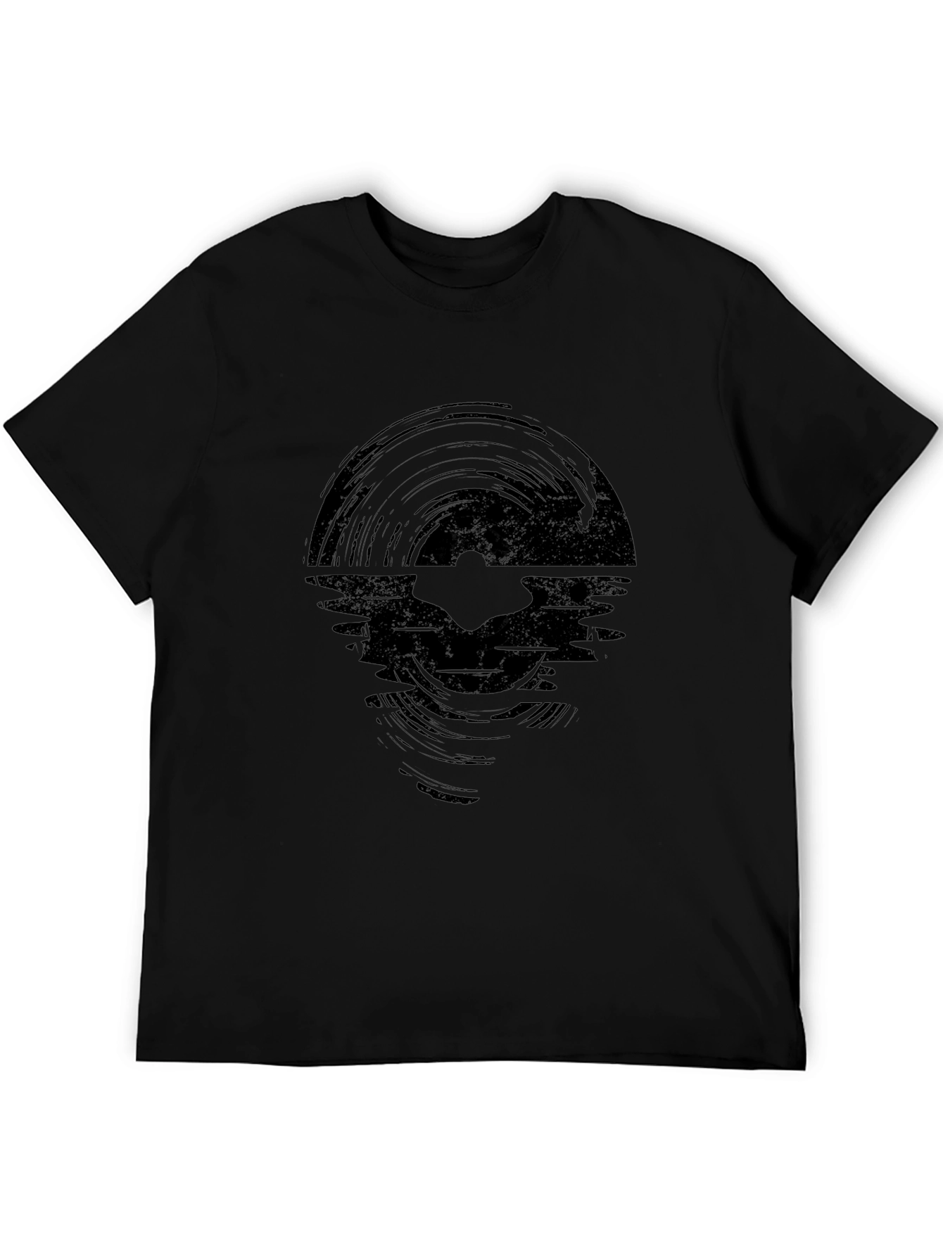 Vinyl Record Wave Graphic Black T-Shirt