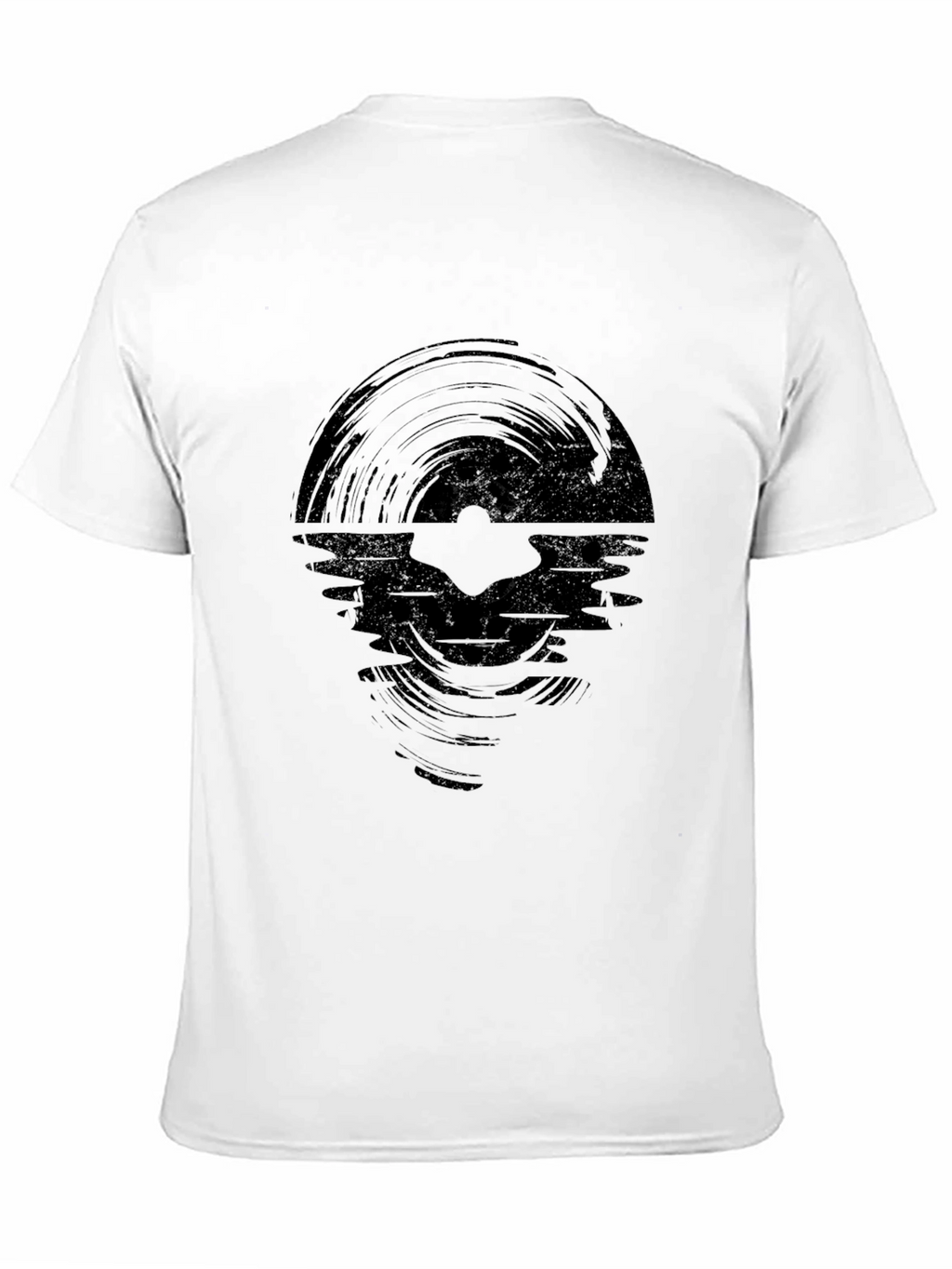 Vinyl Record Wave Graphic Black T-Shirt