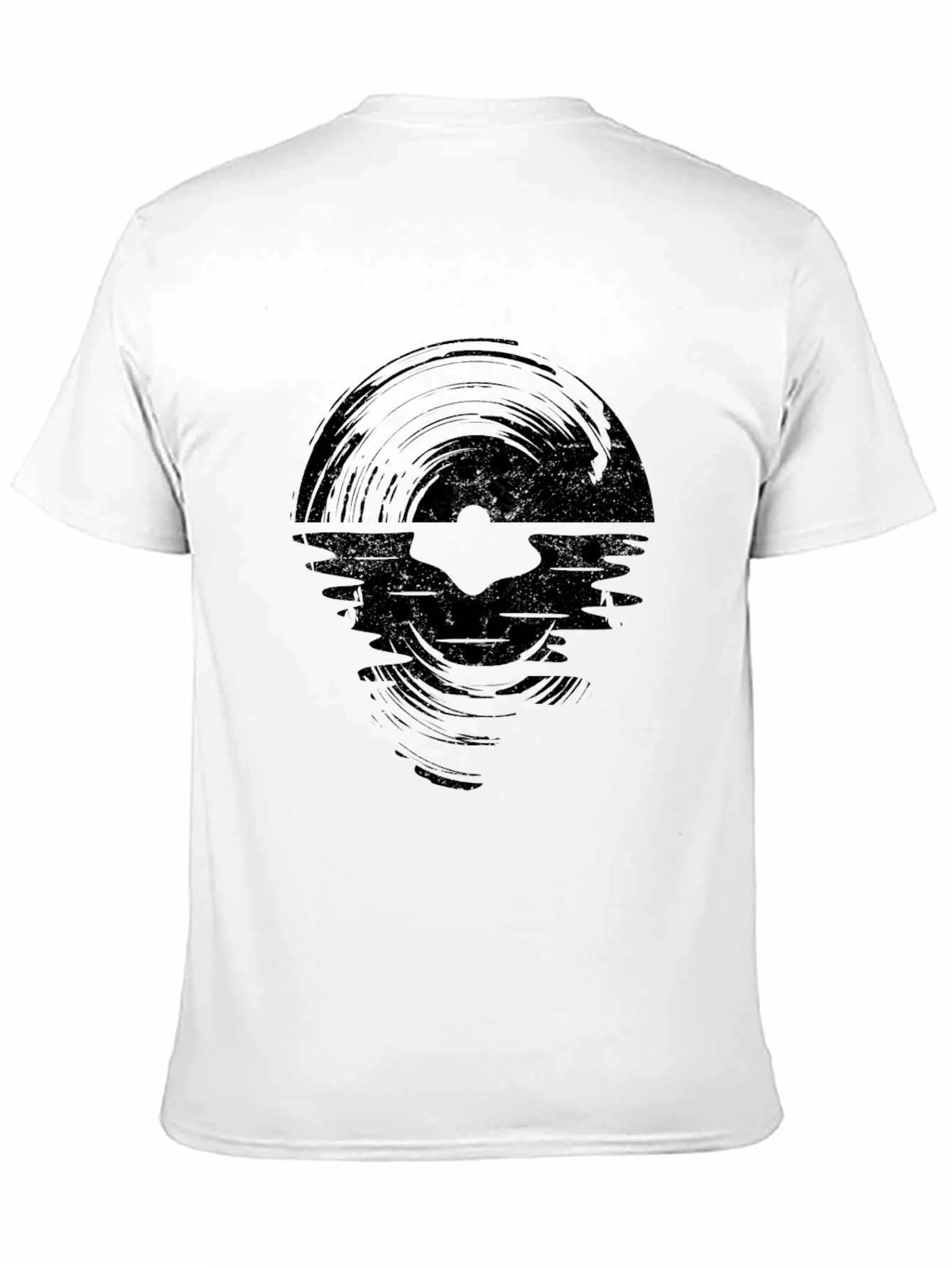 Vinyl Record Wave Graphic Black T-Shirt