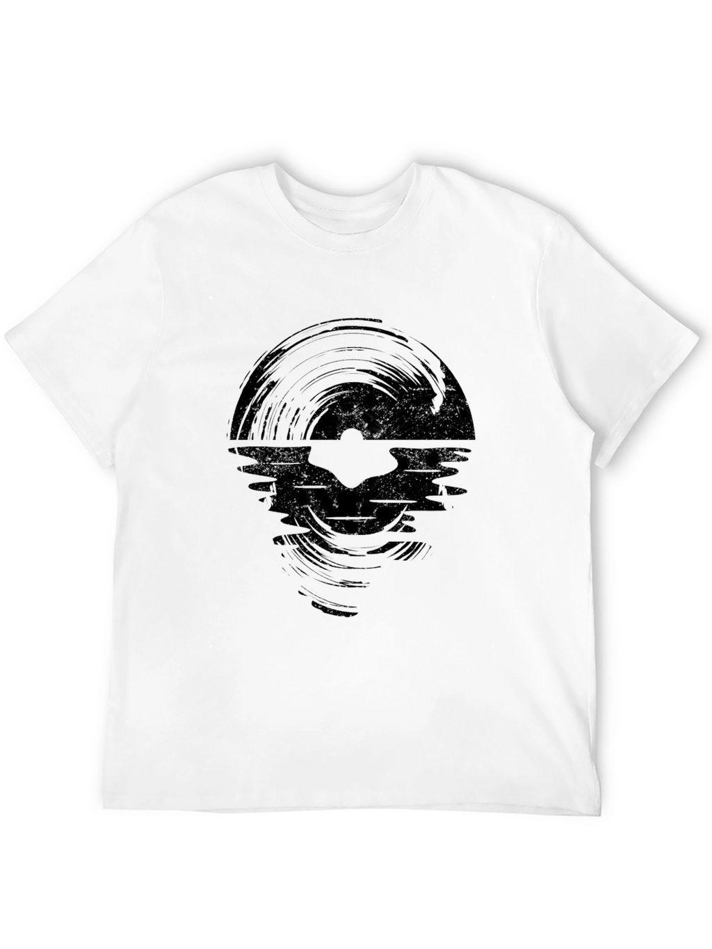 Vinyl Record Wave Graphic Black T-Shirt