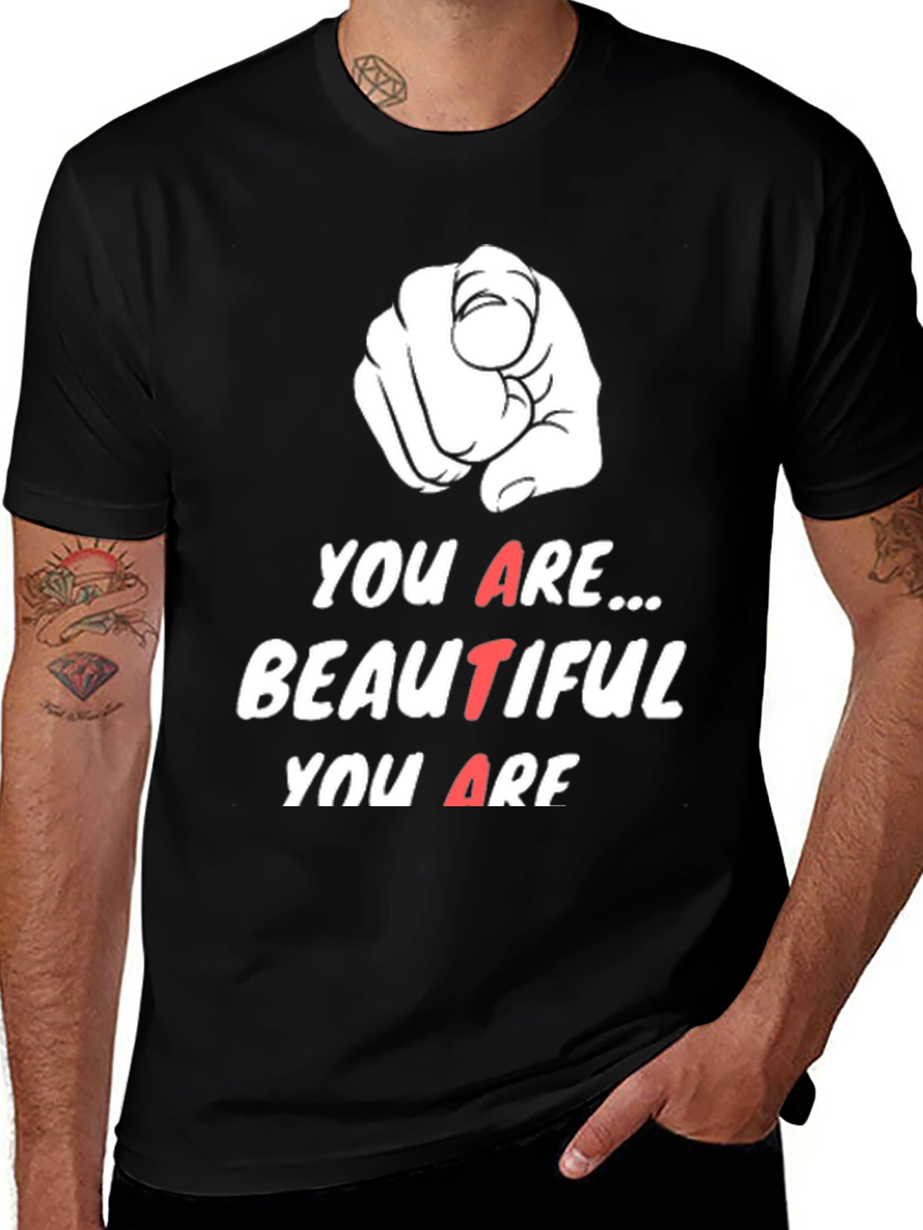 You Are Beautiful T-Shirt - Black Graphic Tee