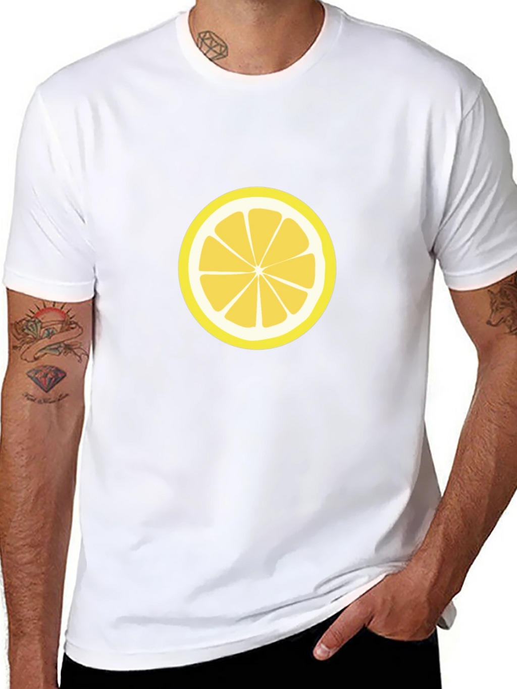 Lemon Slice Graphic Tee - Black Cotton T-Shirt