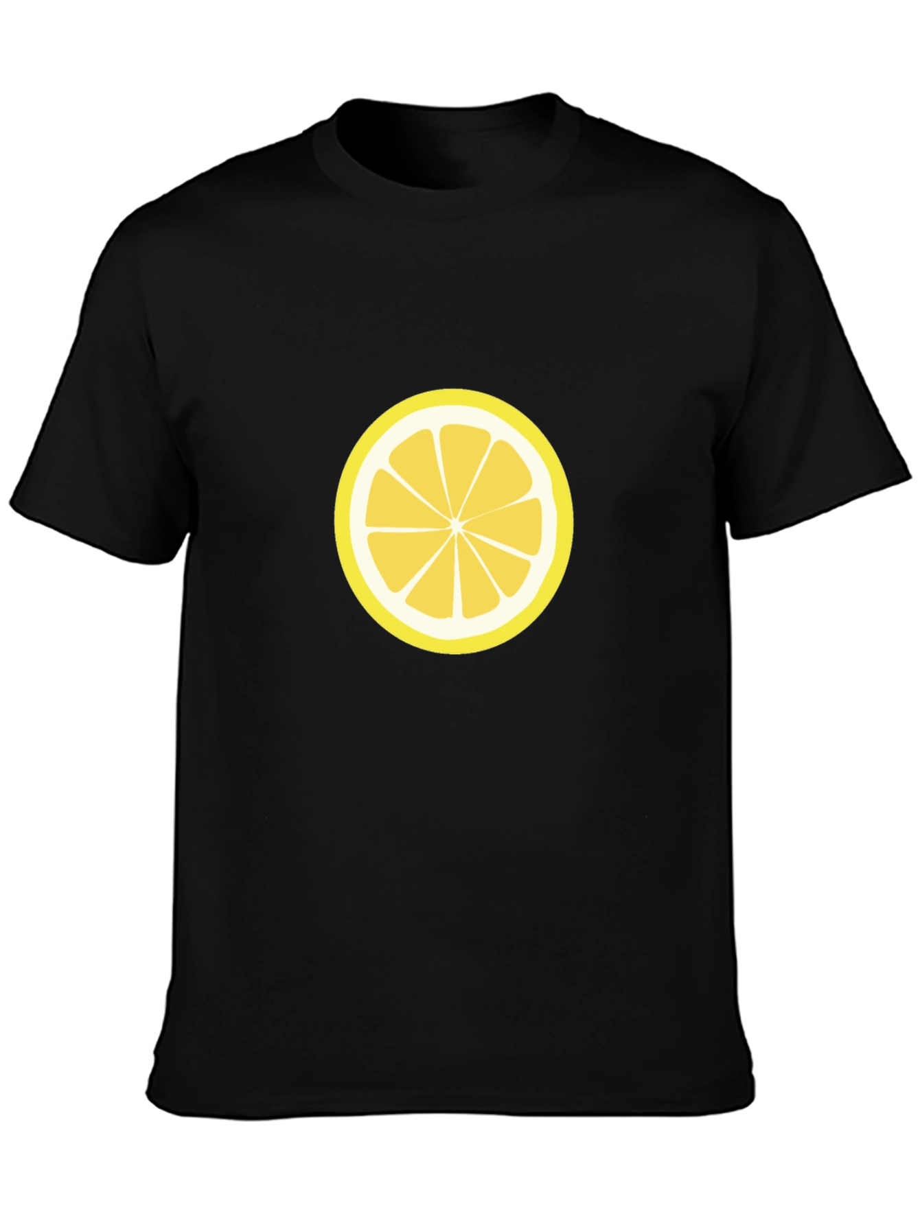 Lemon Slice Graphic Tee - Black Cotton T-Shirt