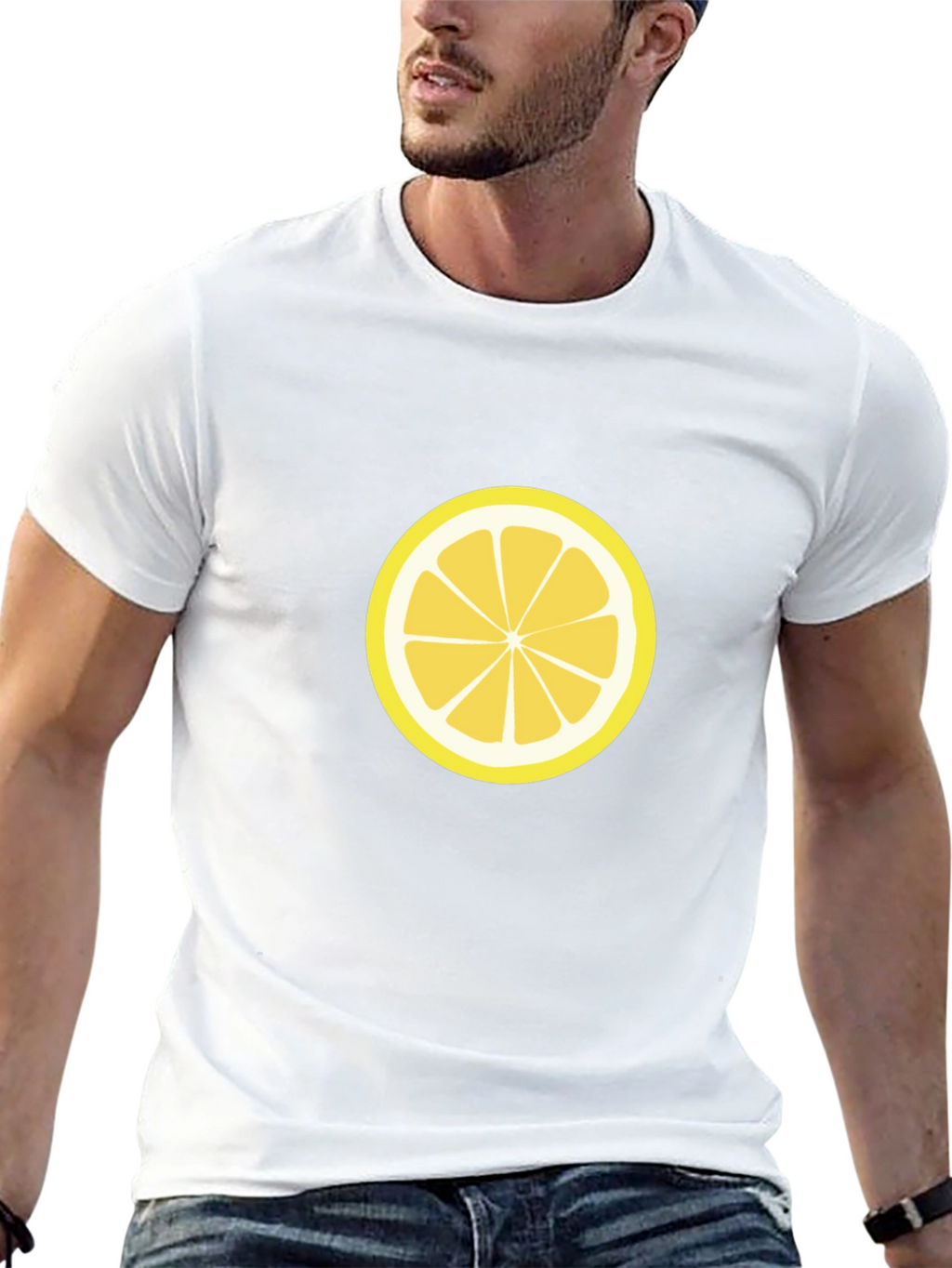 Lemon Slice Graphic Tee - Black Cotton T-Shirt