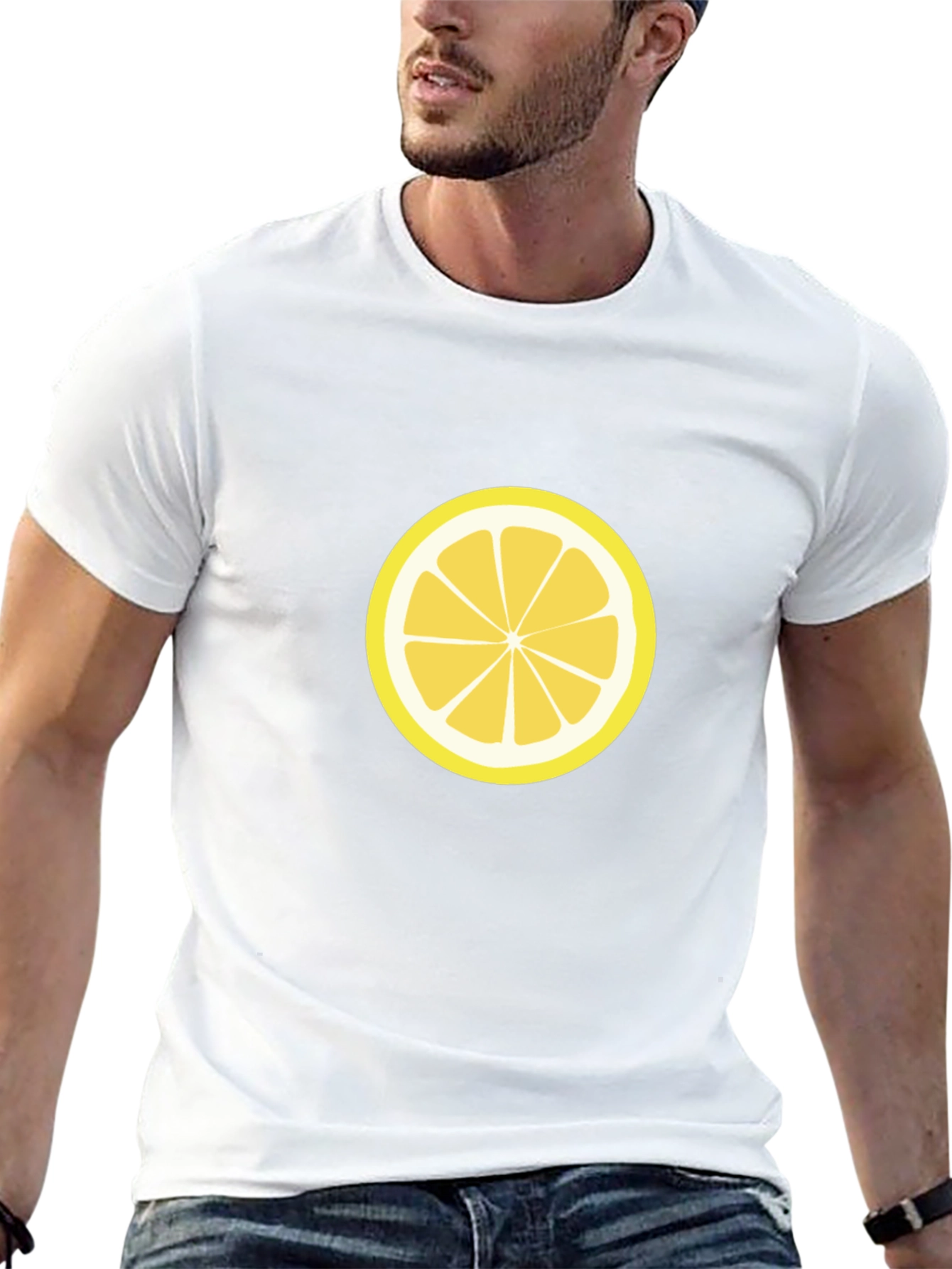 Lemon Slice Graphic Tee - Black Cotton T-Shirt
