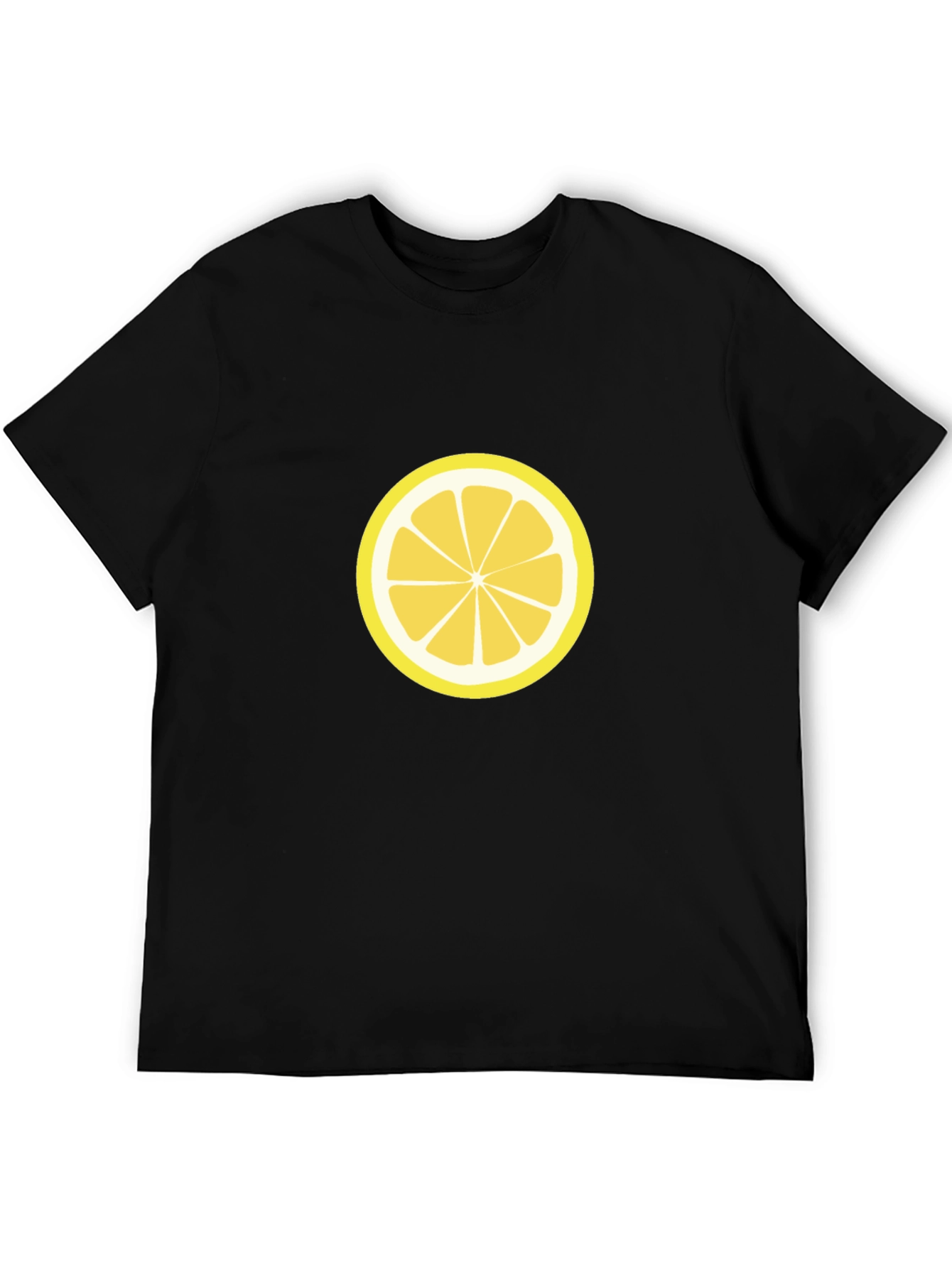 Lemon Slice Graphic Tee - Black Cotton T-Shirt