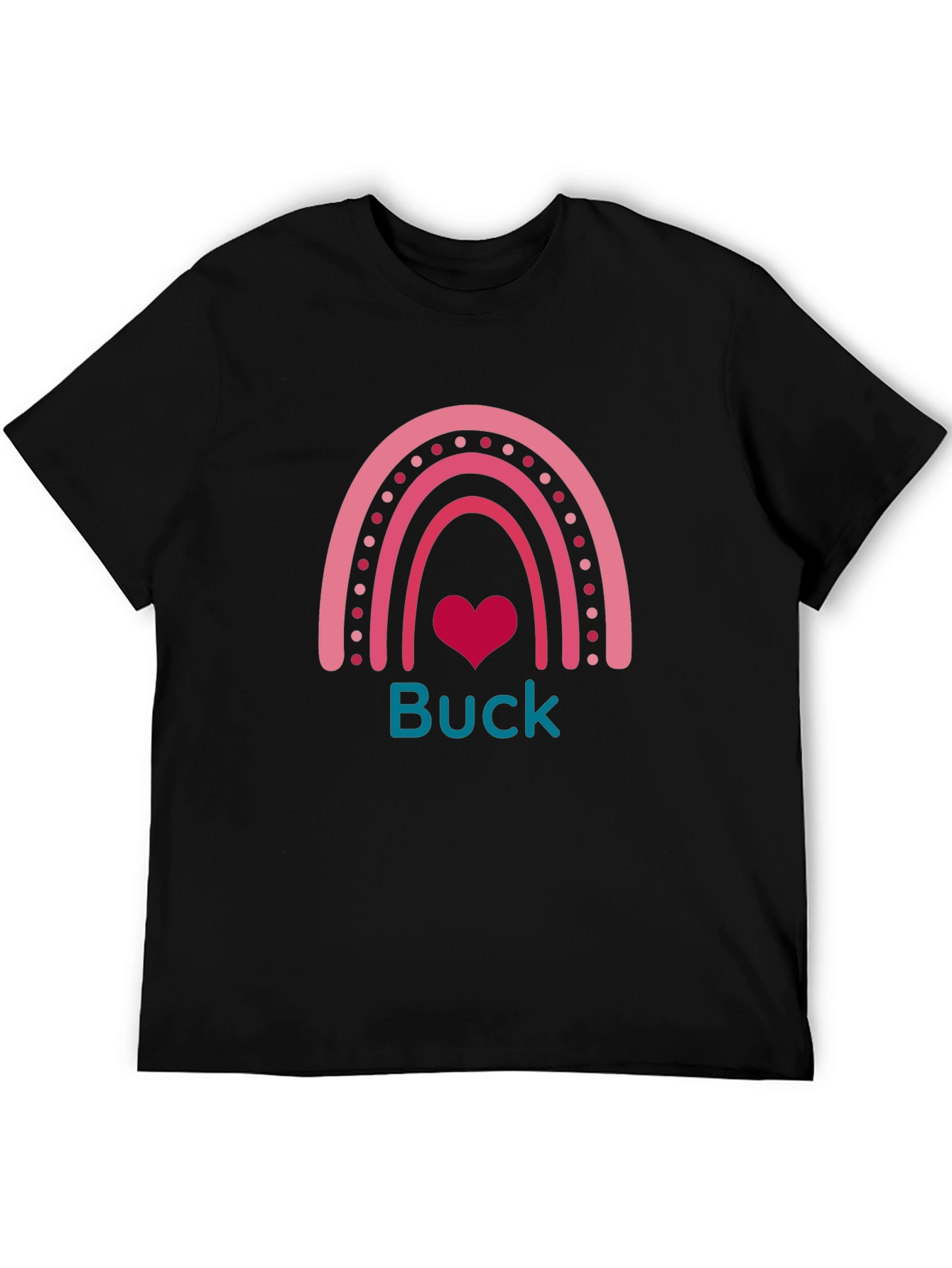Buck Rainbow Heart T-Shirt - Black