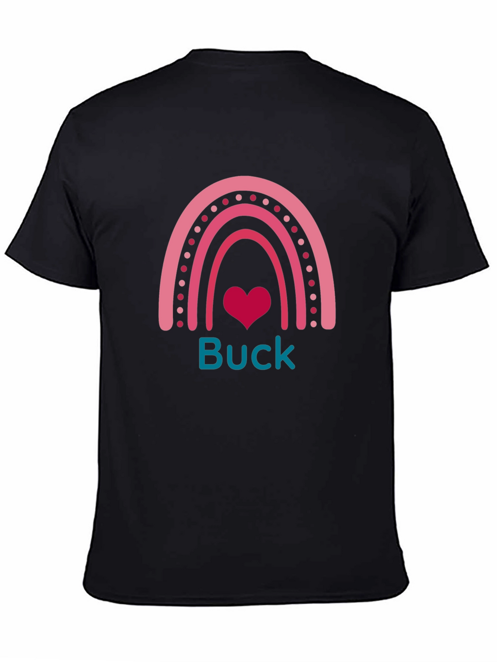 Buck Rainbow Heart T-Shirt - Black
