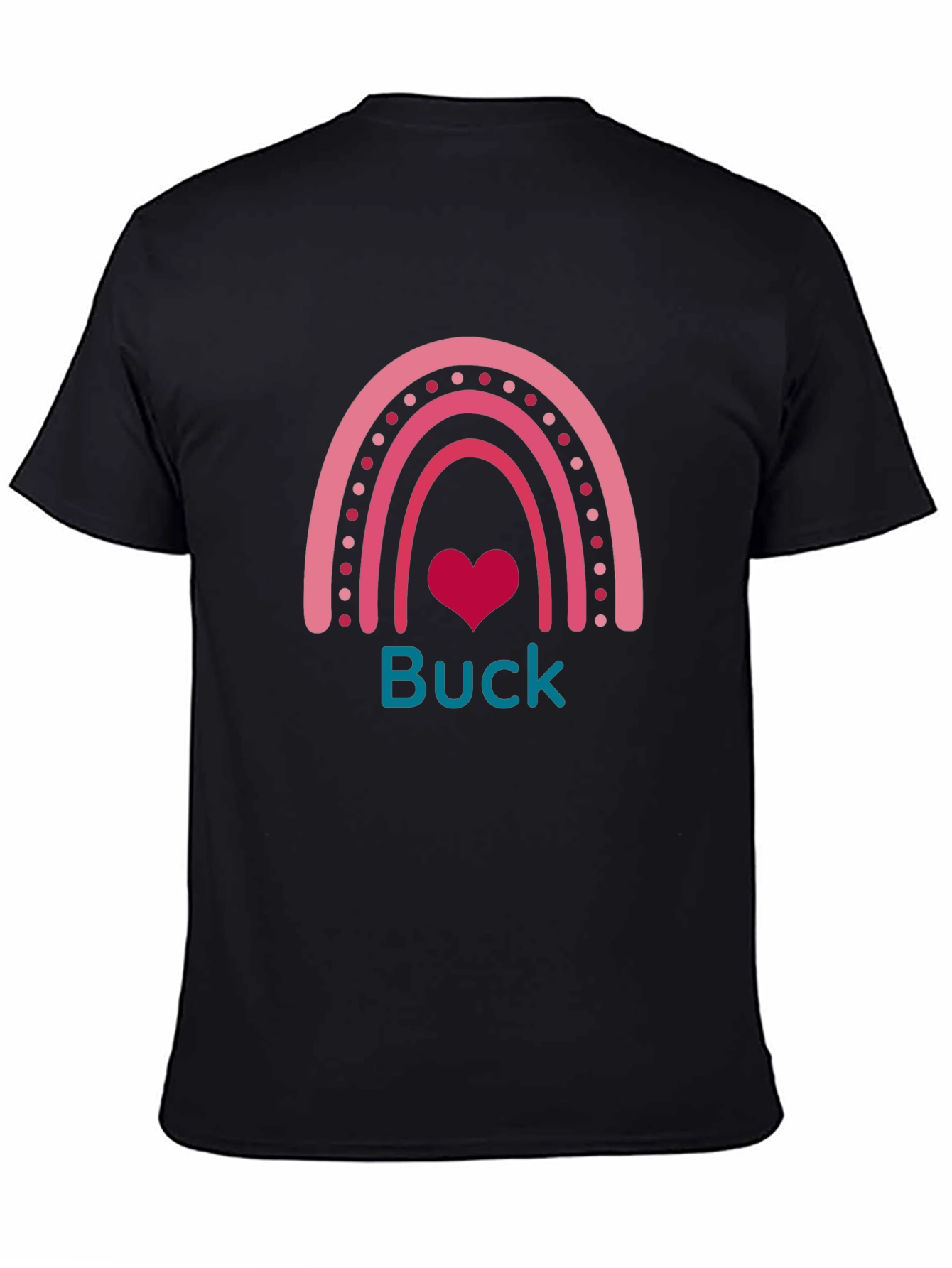 Buck Rainbow Heart T-Shirt - Black