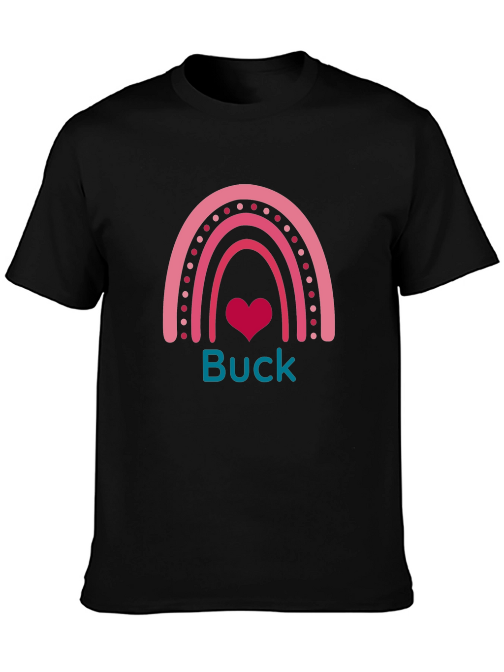 Buck Rainbow Heart T-Shirt - Black