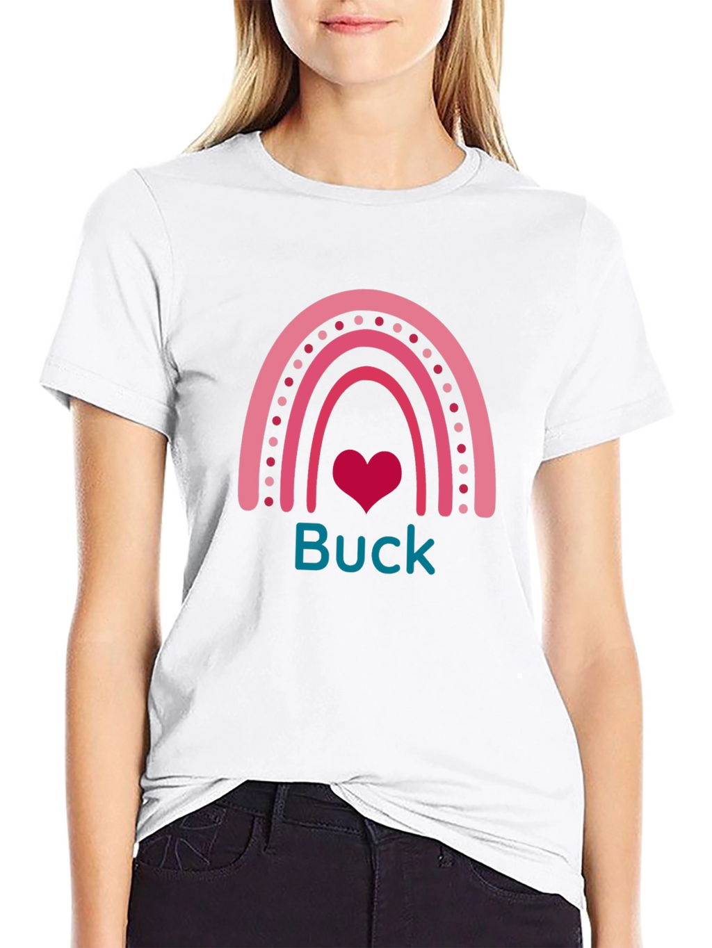 Buck Rainbow Heart T-Shirt - Black