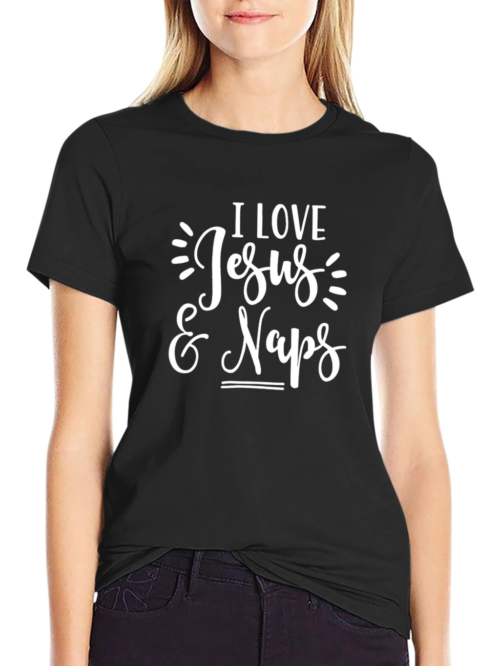 I Love Jesus & Naps Black T-Shirt