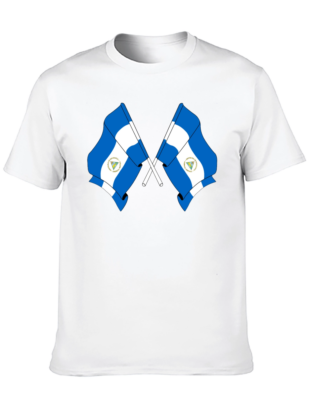 Nicaragua Flag T-Shirt - Black Cotton Tee