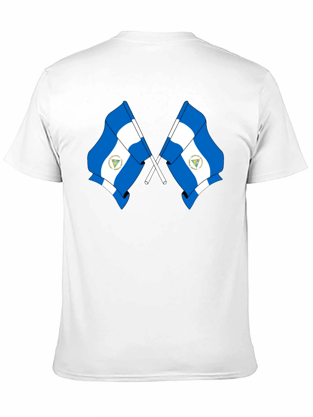 Nicaragua Flag T-Shirt - Black Cotton Tee