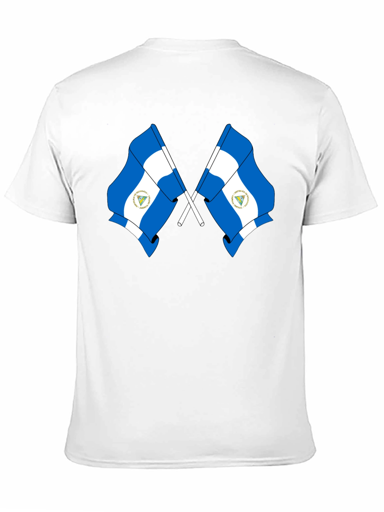Nicaragua Flag T-Shirt - Black Cotton Tee