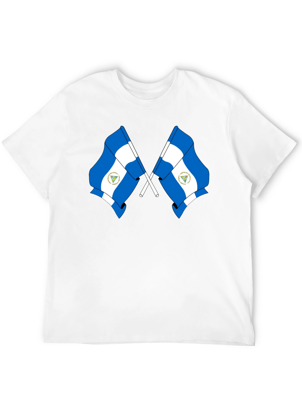 Nicaragua Flag T-Shirt - Black Cotton Tee
