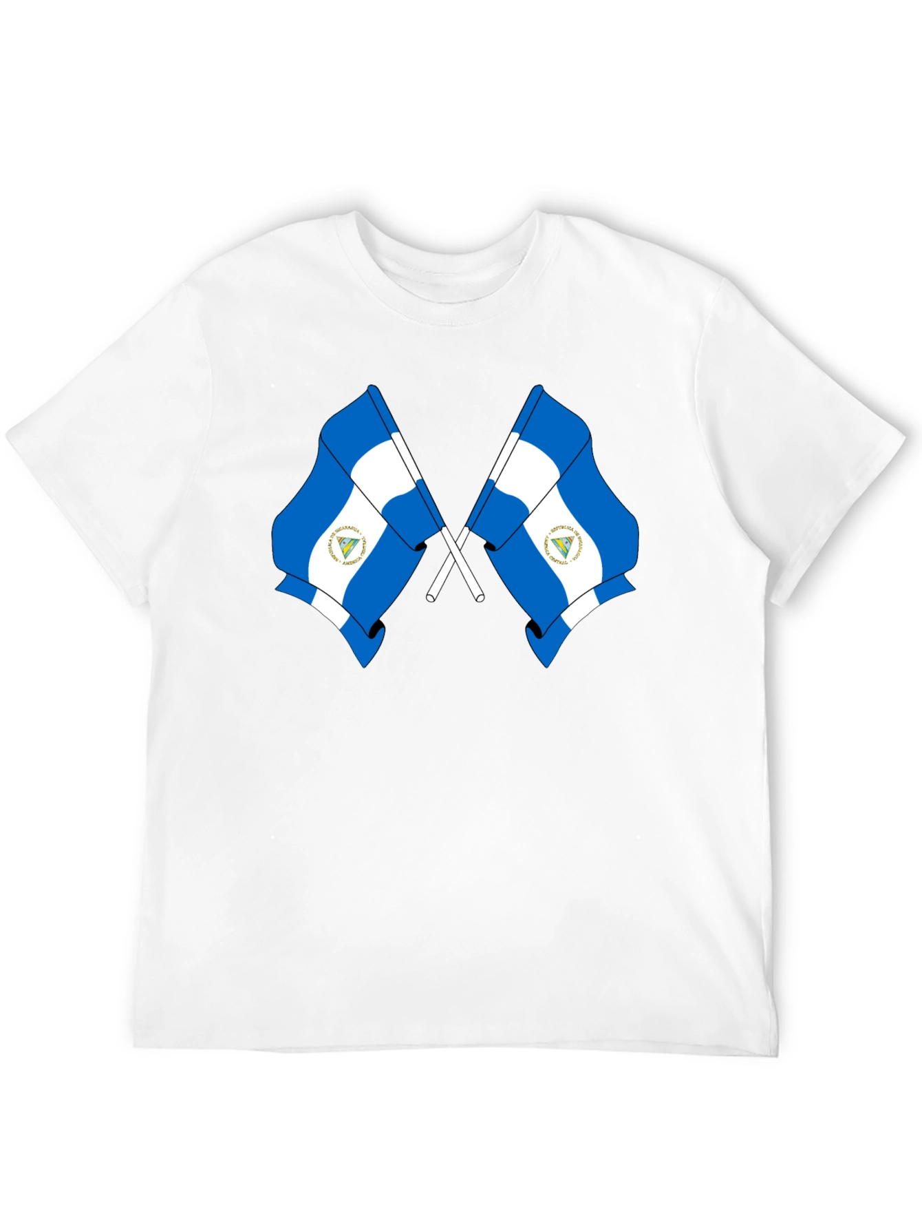 Nicaragua Flag T-Shirt - Black Cotton Tee