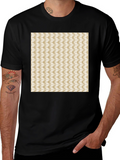 Geometric Pattern Black Cotton Tee